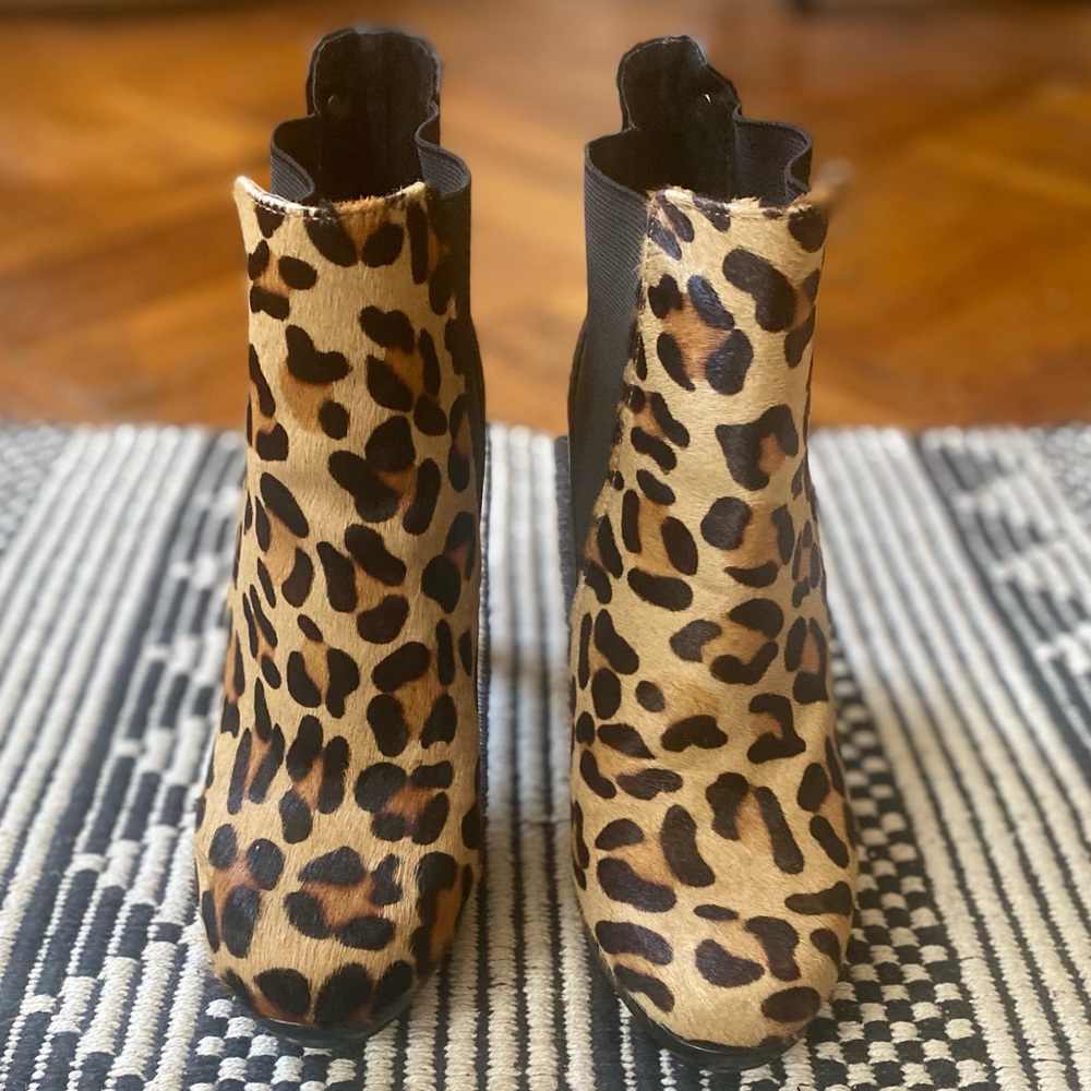 Leopard Print Platform Booties - Size 7m - image 2